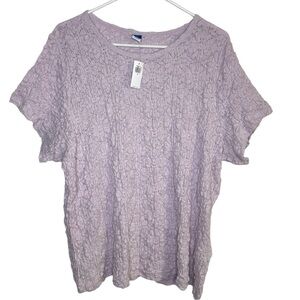 Old Navy Lilac Purple Textured Short Sleeve Cotton Blend Shirt Size 3X New